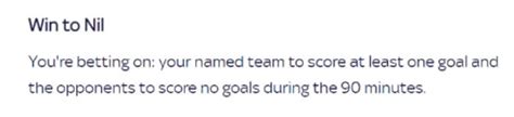 any team to win to nil no|To Win To Nil Betting Market Explained .